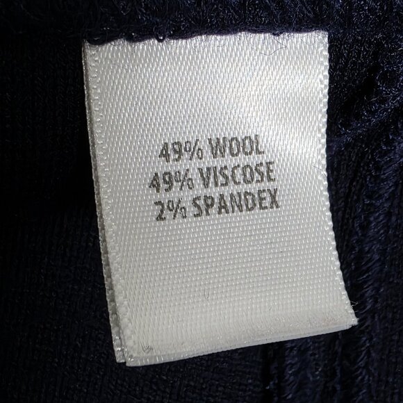 St John Collection Pants Womens Small Blue Wool Viscose Spandex Stretch Pull On - Picture 4 of 4